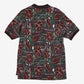 Vintage Woodhouse Polo Shirt T-Shirt M Mens Black 00s Floral Print Short Sleeve