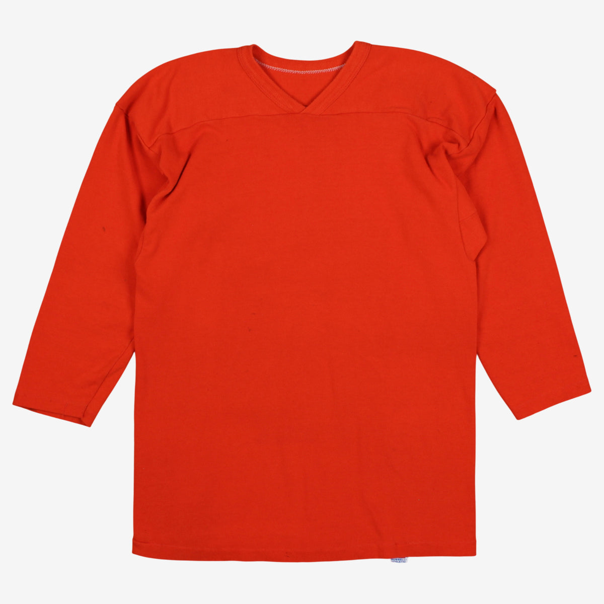 Vintage Russell Athletic T-Shirt L Mens Orange 90s Long Sleeve Single Stitch
