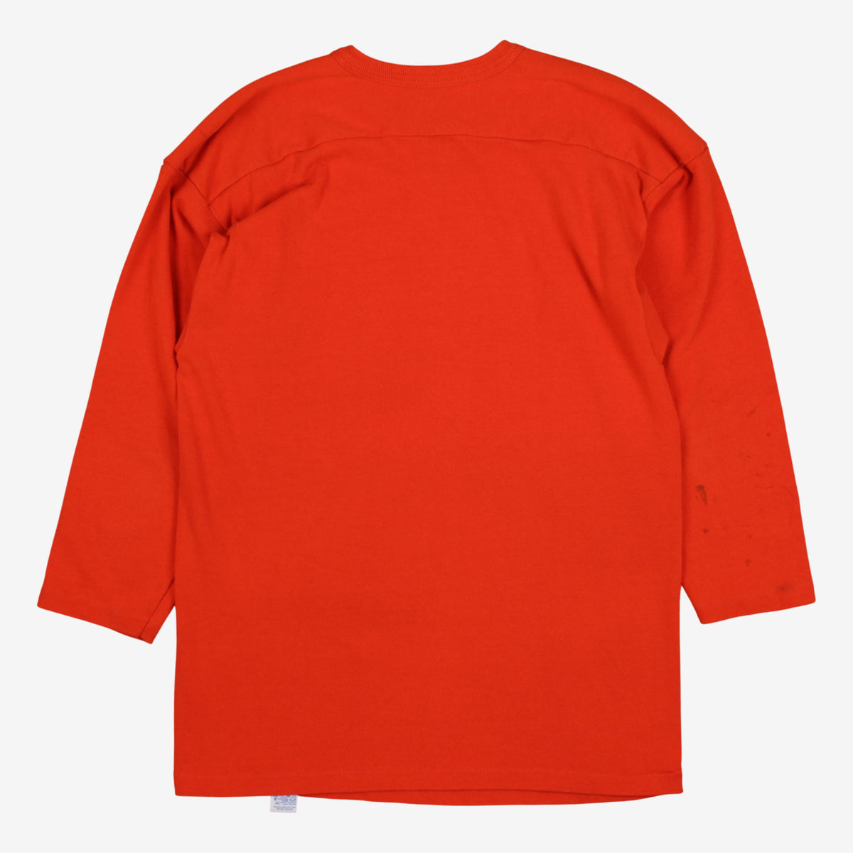 Vintage Russell Athletic T-Shirt L Mens Orange 90s Long Sleeve Single Stitch