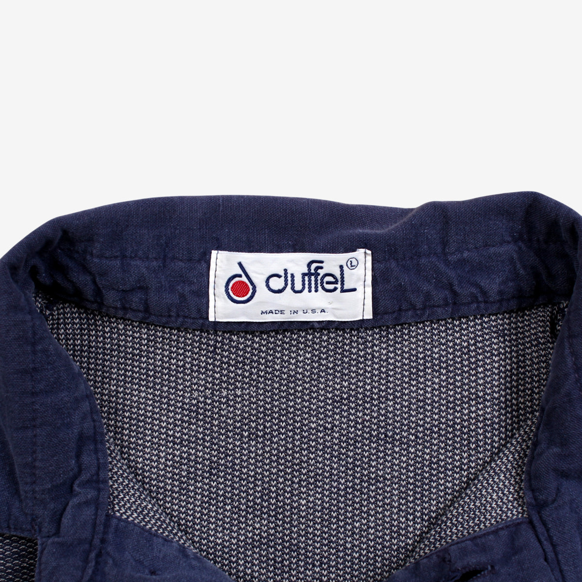 Vintage Duffel T-Shirt L Mens 90s Pullover Jumper Blue USA Made Single Stitch