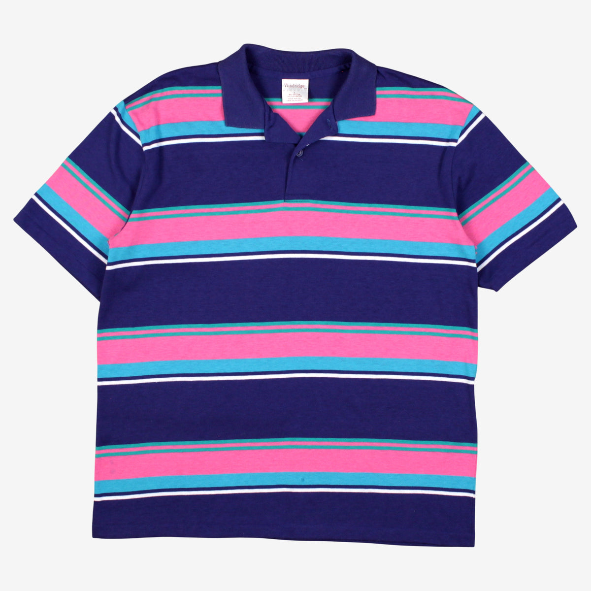 Vintage Windridge Polo Shirt T-Shirt L Mens 90s Blue ] USA Made Single Stitch