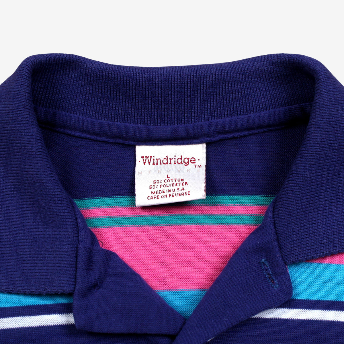 Vintage Windridge Polo Shirt T-Shirt L Mens 90s Blue ] USA Made Single Stitch