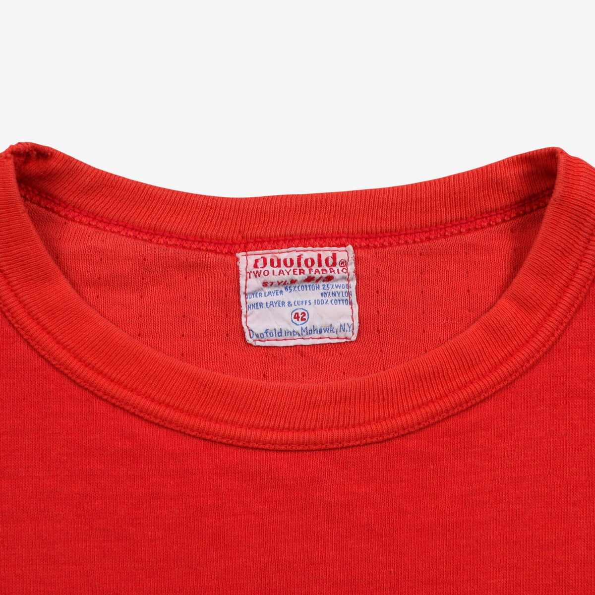 Vintage Duofold Thermal T-Shirt S Mens 60s Long Sleeve Red USA Made