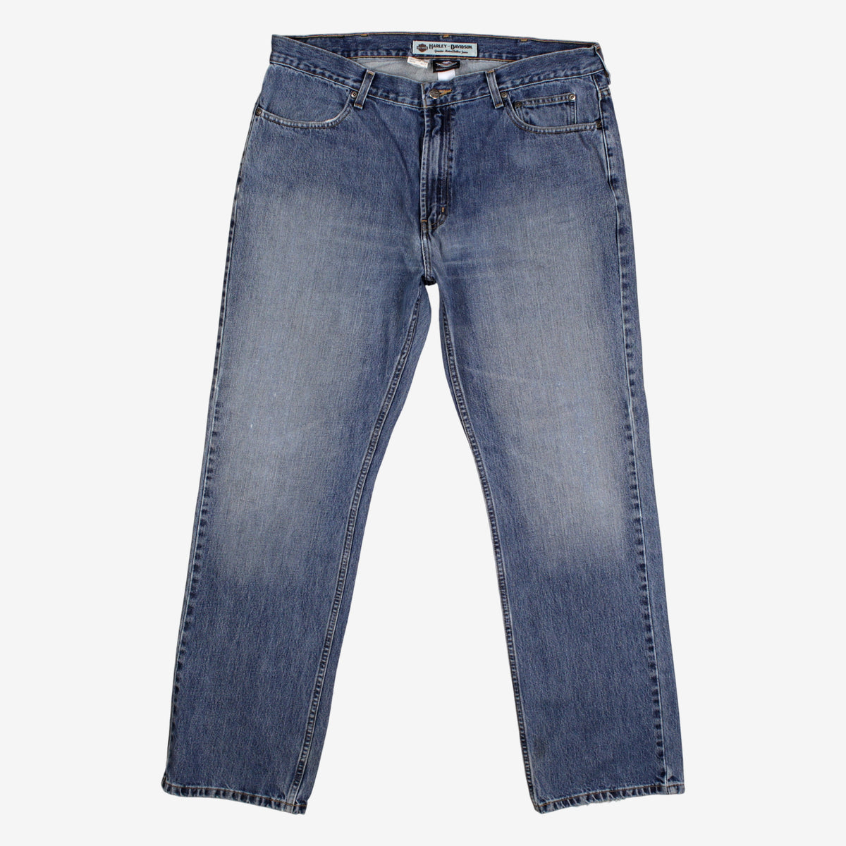 Harley-Davidson Jeans 40x34 Blue 00s Medium Stonewash Straight Loose Denim