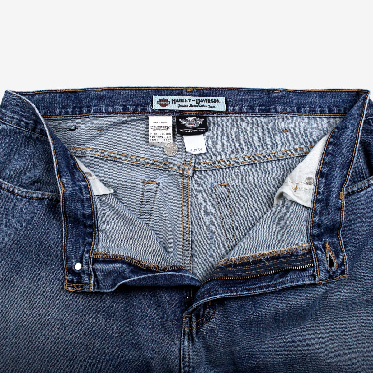 Harley-Davidson Jeans 40x34 Blue 00s Medium Stonewash Straight Loose Denim