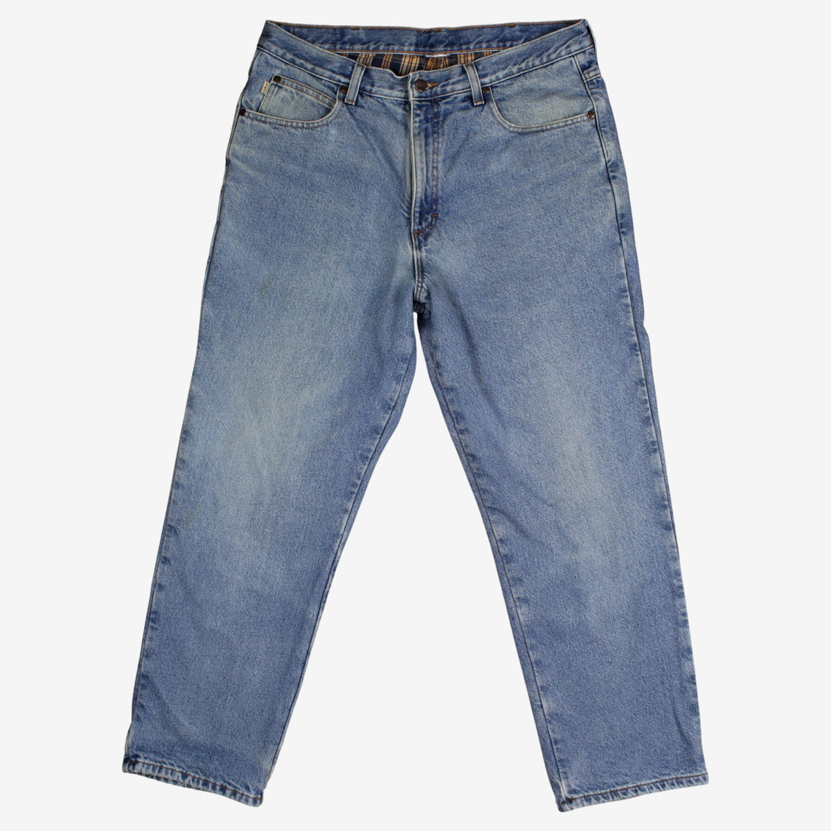 L.L. Bean Lined Loose Jeans 34x30 Blue 00s Light Stonewash Straight Denim