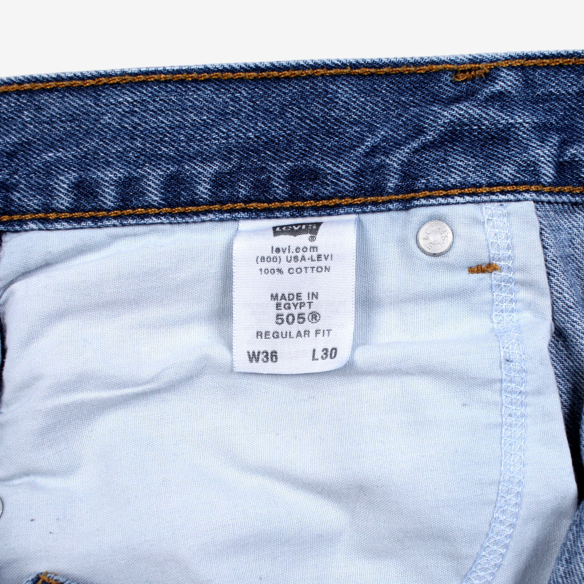 Levis 505 Jeans 34x29 Blue 00s Regular Straight Medium Stonewash Denim