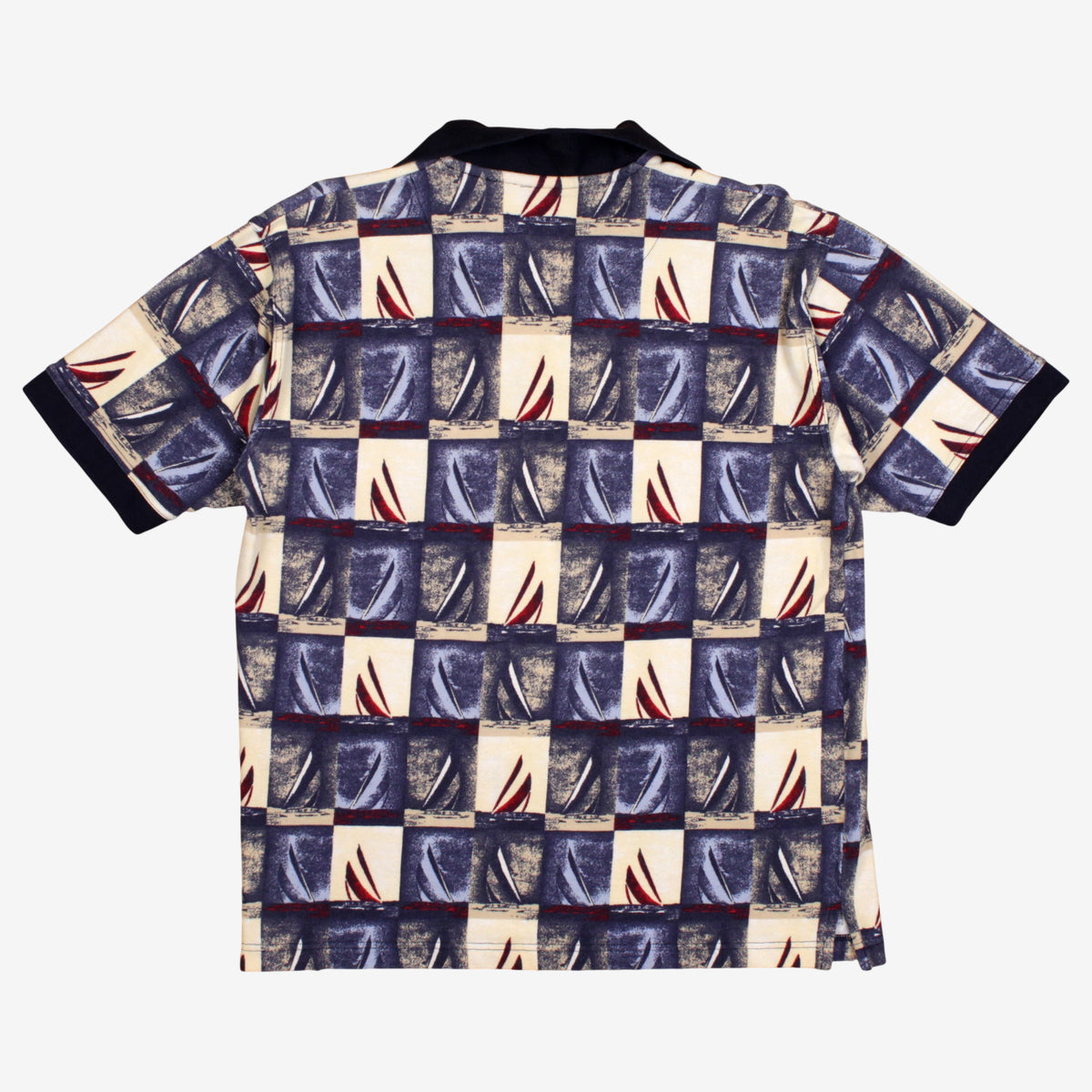 Vintage Cotton Mill Shirt T-Shirt M Mens 00s Cream Retro Sailing Graphic Pattern