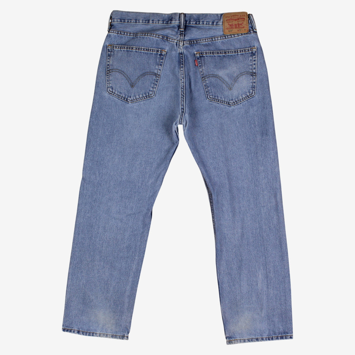 Levis 505 Jeans 36x30 Blue 00s Regular Straight Medium Stonewash Denim