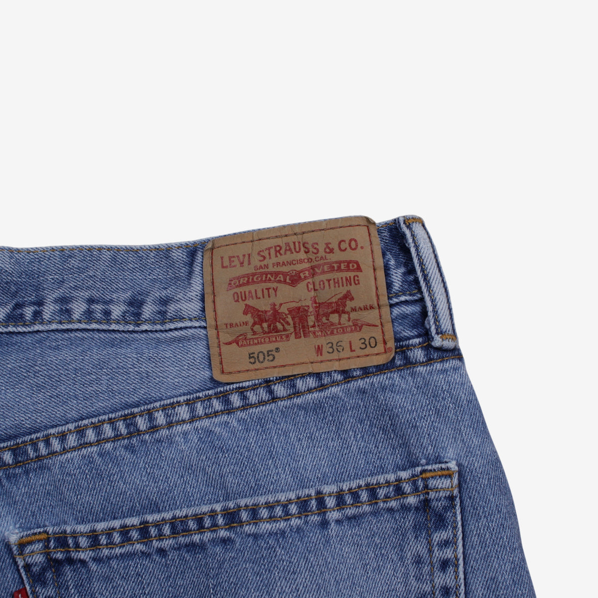 Levis 505 Jeans 36x30 Blue 00s Regular Straight Medium Stonewash Denim