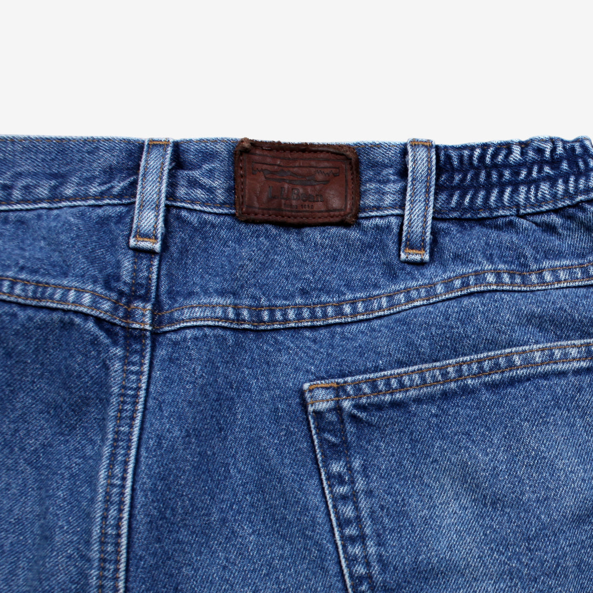 Vintage L.L.Bean Jeans 34x30 Blue Plaid Lined Stonewash Comfort Waist Denim
