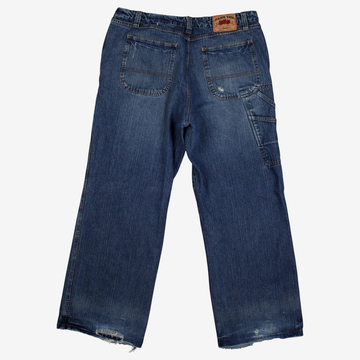 Hang Ten Baggy Y2K Jeans 38x32 Mens 00s Blue Wide Carpenter Skater Surf Denim