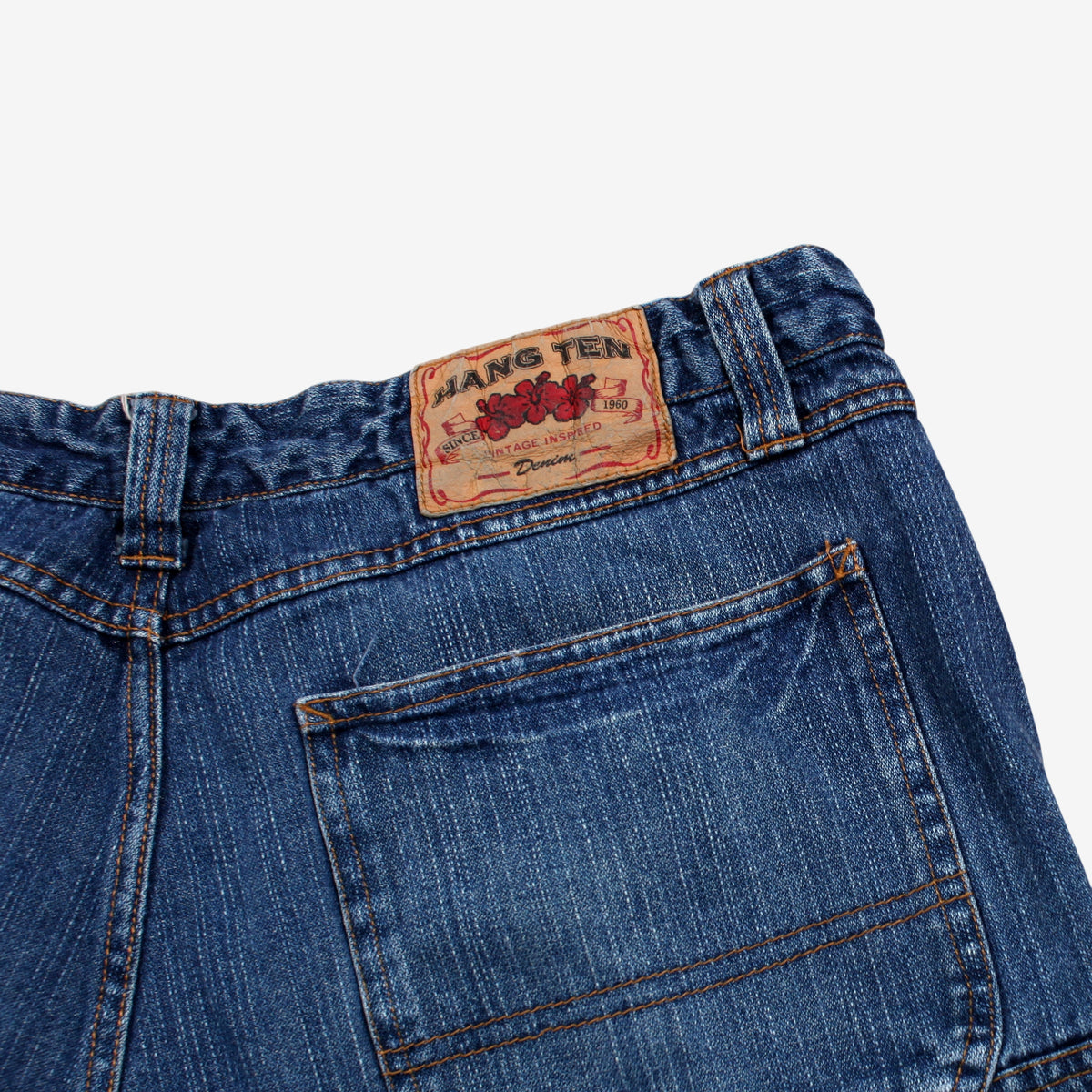 Hang Ten Baggy Y2K Jeans 38x32 Mens 00s Blue Wide Carpenter Skater Surf Denim