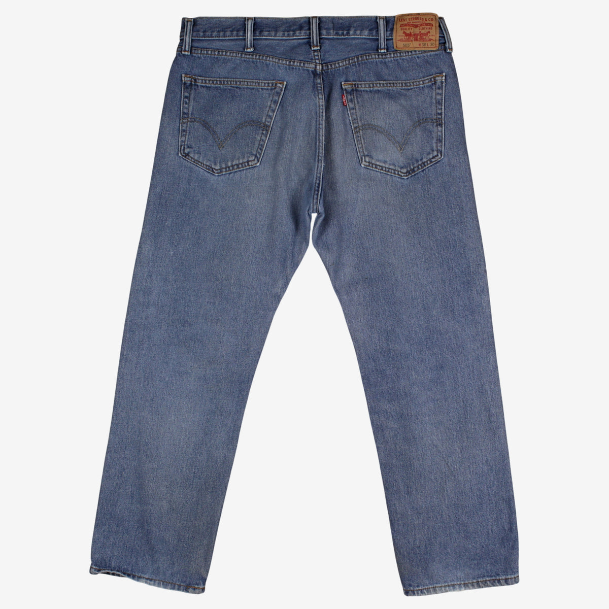 Levis 505 Jeans 38x30 Mens Blue 00s Regular Straight Stonewash Mid Rise Denim