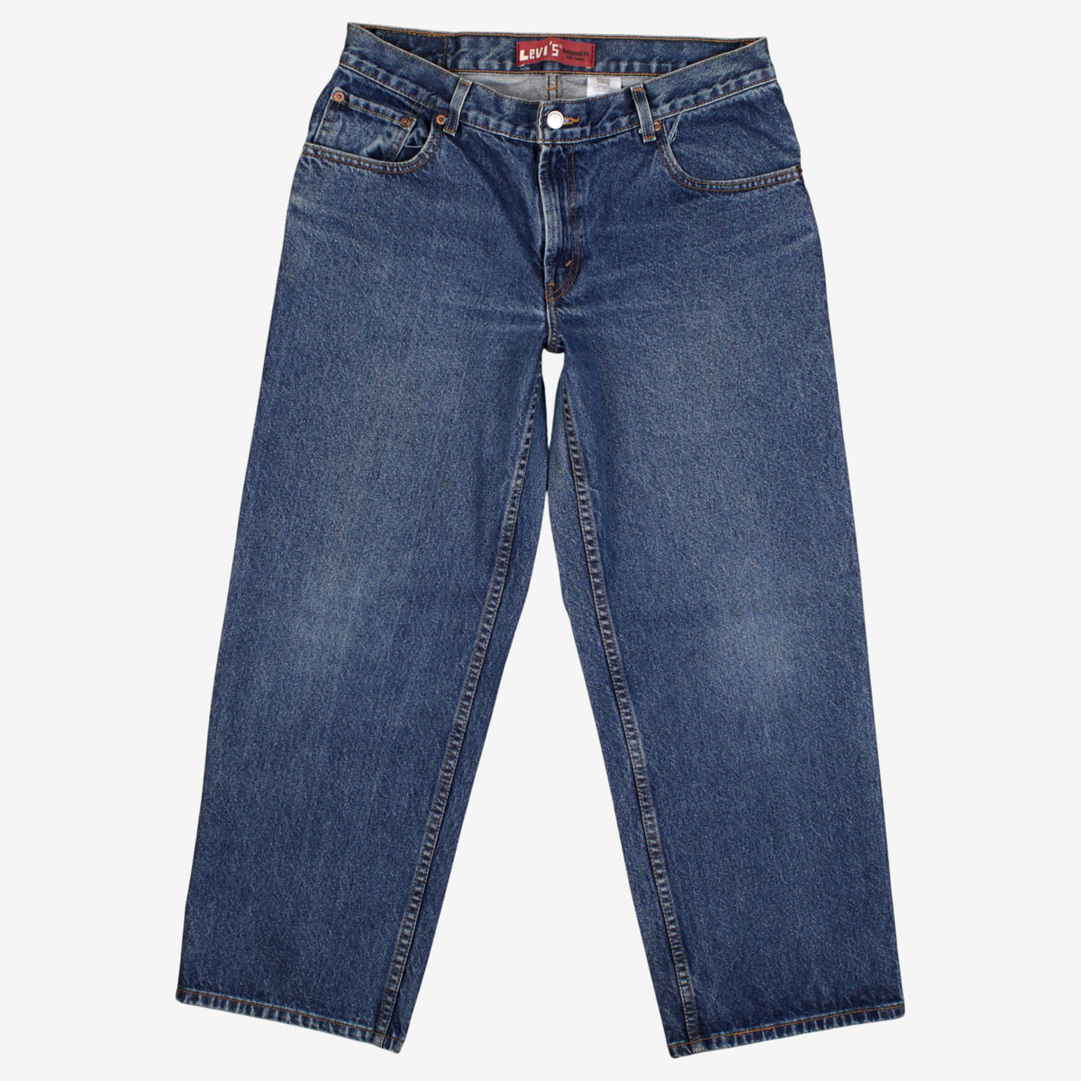 Levis 550 Baggy Jeans 34x28 Womens Blue 00s Wide Leg Relaxed Stonewash Denim