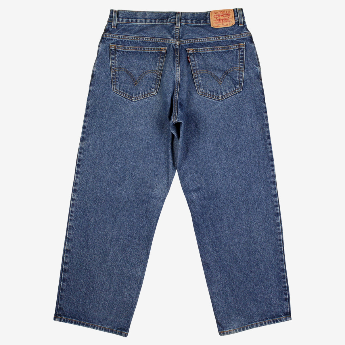 Levis 550 Baggy Jeans 34x28 Womens Blue 00s Wide Leg Relaxed Stonewash Denim