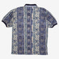Vintage Bugle Boy Polo Shirt T-Shirt XL Mens Blue 90s Bugle Boy Abstract Pattern