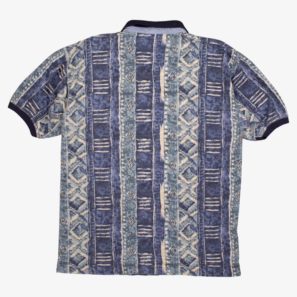 Vintage Bugle Boy Polo Shirt T-Shirt XL Mens Blue 90s Bugle Boy Abstract Pattern