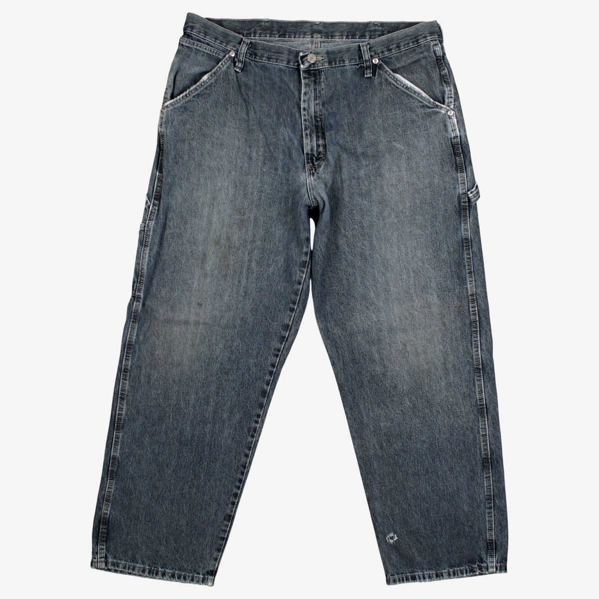 Wrangler Carpenter Jeans 36x29 Mens 00s Blue Dark Stonewash Wide Leg Denim