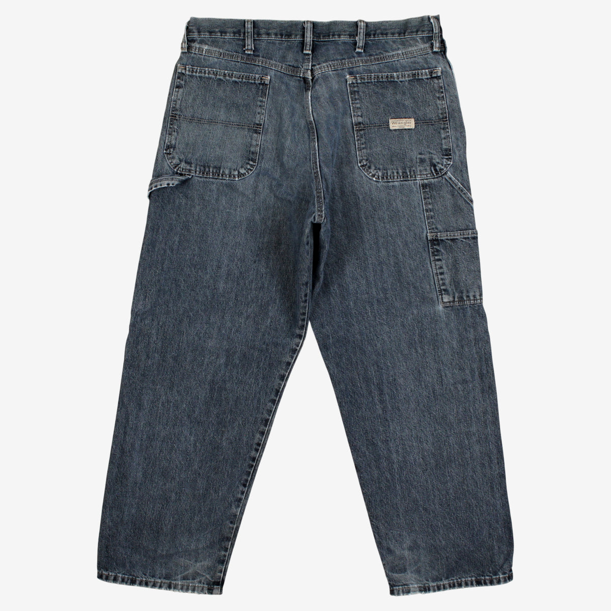 Wrangler Carpenter Jeans 36x29 Mens 00s Blue Dark Stonewash Wide Leg Denim