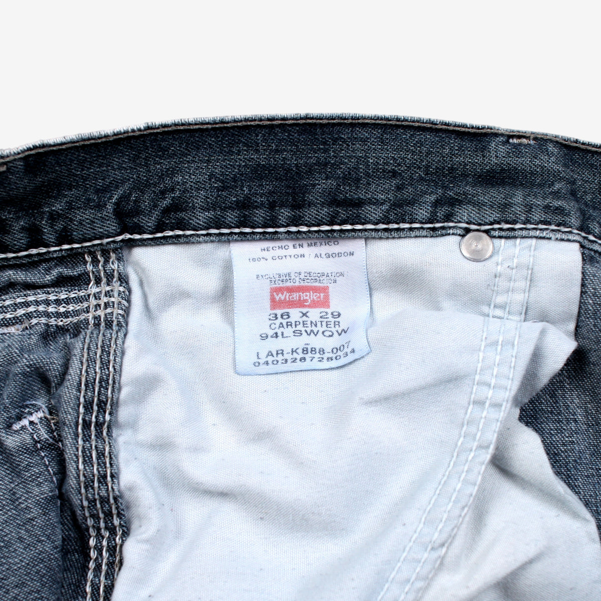 Wrangler Carpenter Jeans 36x29 Mens 00s Blue Dark Stonewash Wide Leg Denim