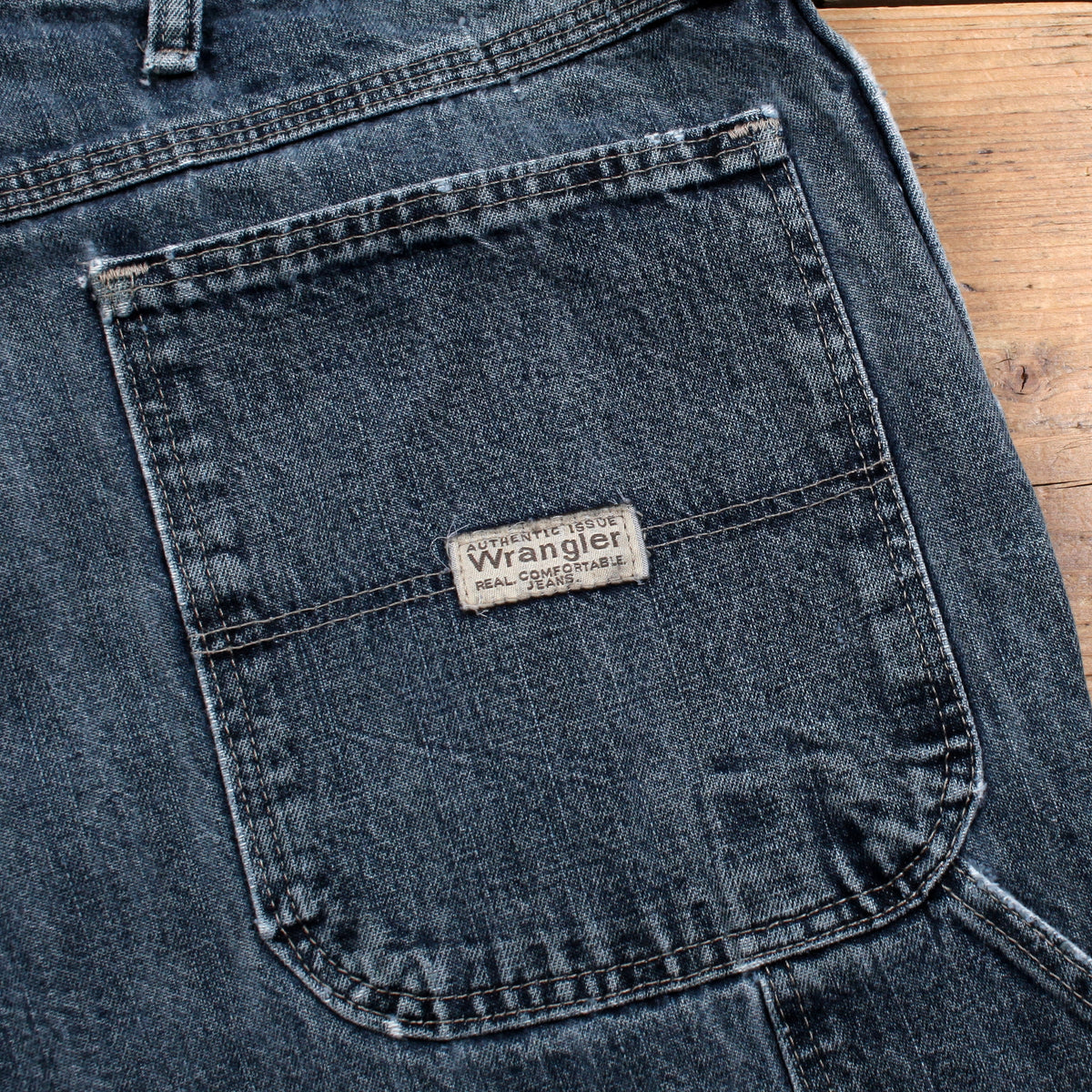 Wrangler Carpenter Jeans 36x29 Mens 00s Blue Dark Stonewash Wide Leg Denim