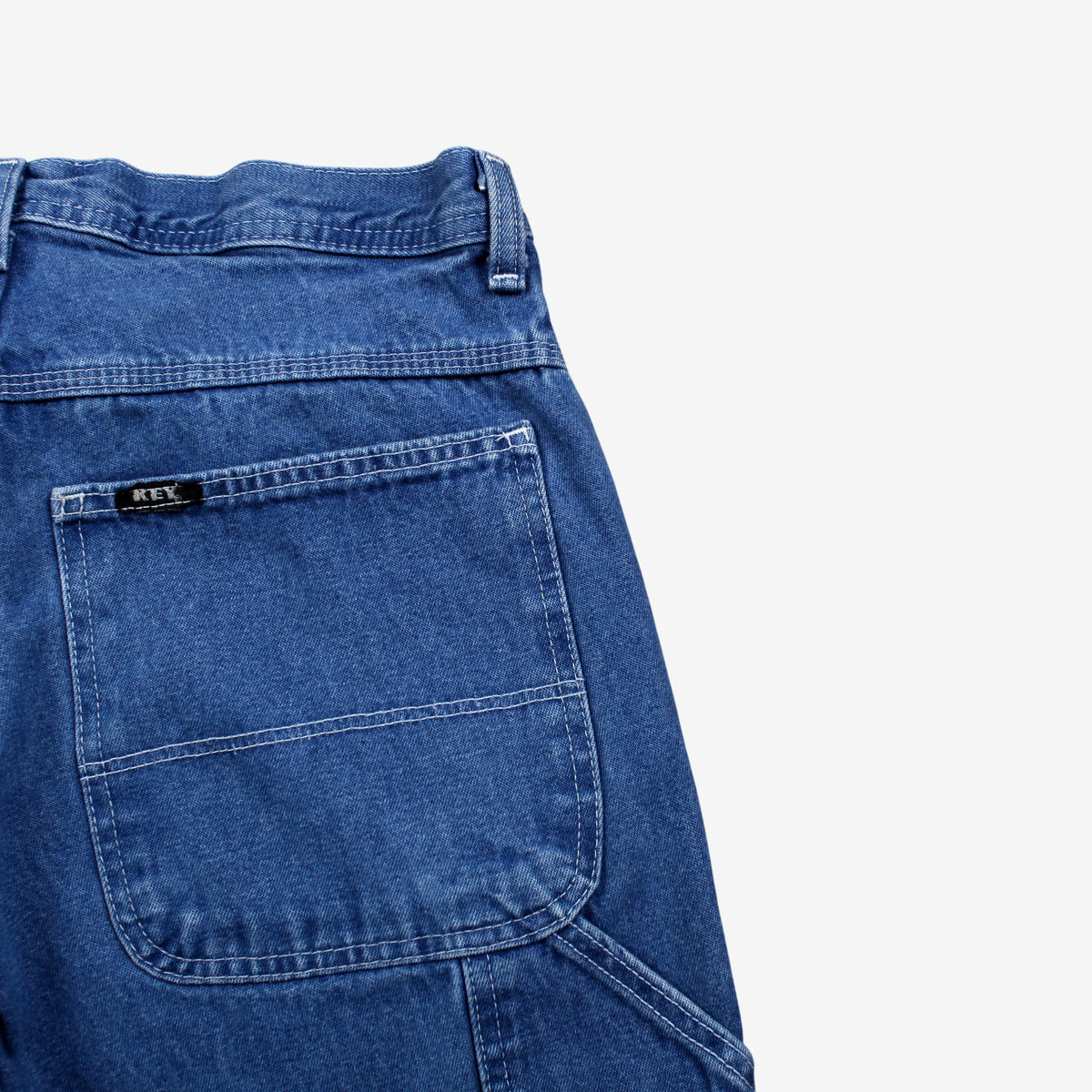KEY Carpenter Jeans 30x28 Mens Blue Stonewash Zip Fly Workwear Pants Denim