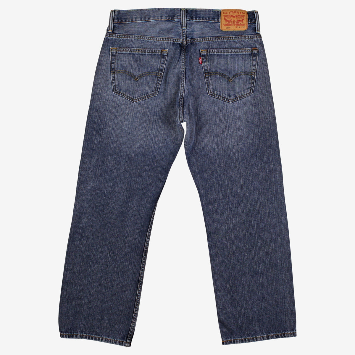 Levis 569 Jeans 34x28 Mens 00s Blue Relaxed Straight Loose Stonewash Denim