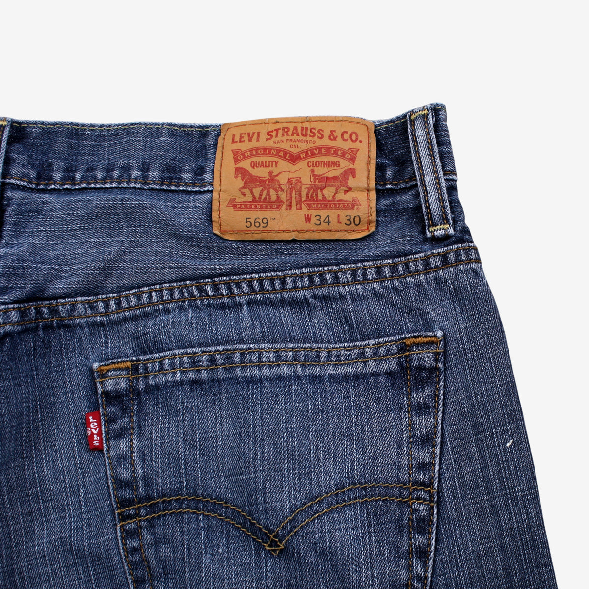 Levis 569 Jeans 34x28 Mens 00s Blue Relaxed Straight Loose Stonewash Denim