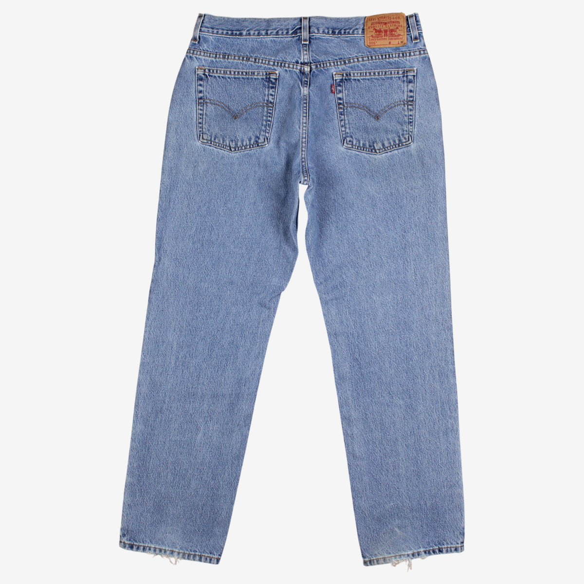 Levis 505 Jeans 34x32 Womens Blue 00s Regular Straight Light Stonewash Denim