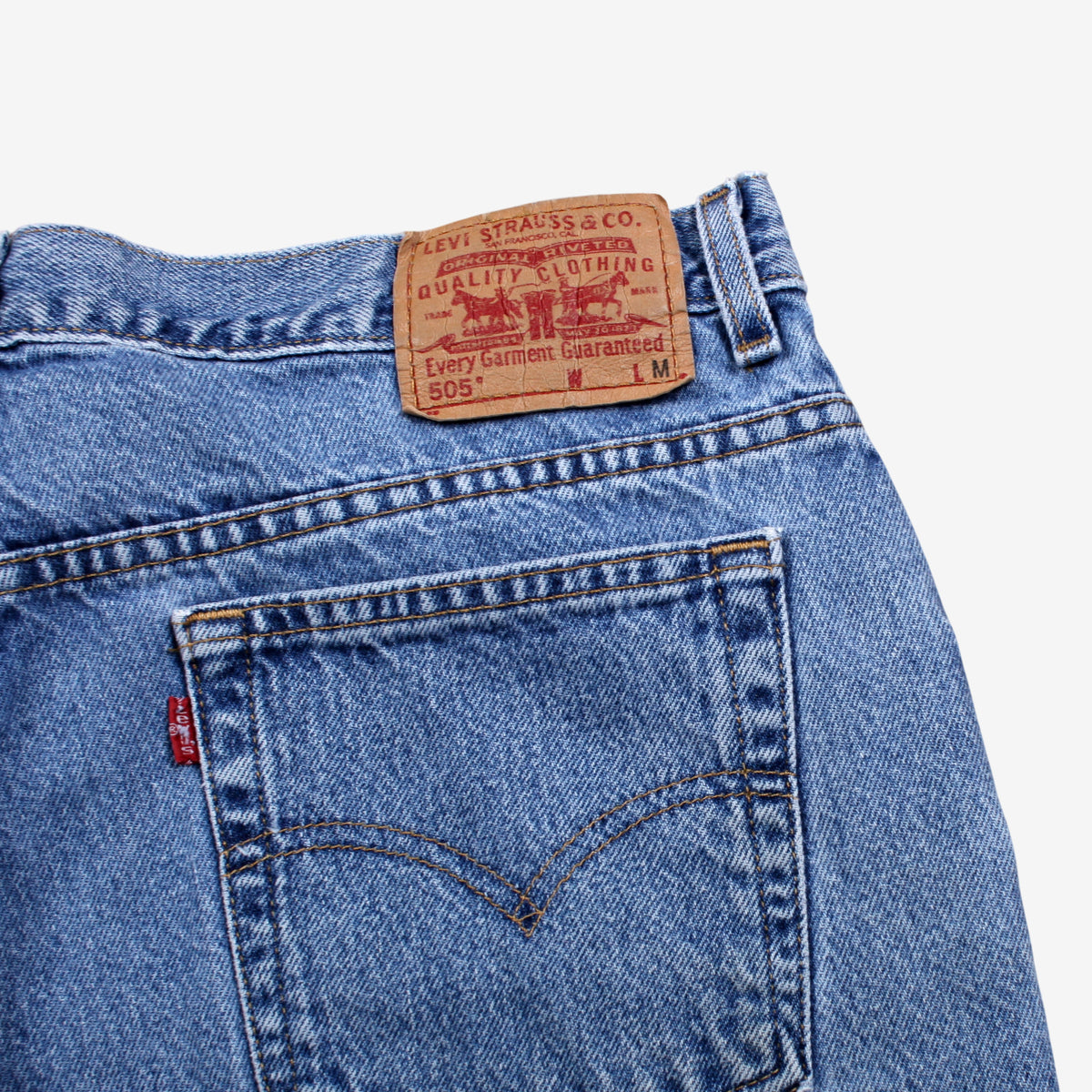 Levis 505 Jeans 34x32 Womens Blue 00s Regular Straight Light Stonewash Denim