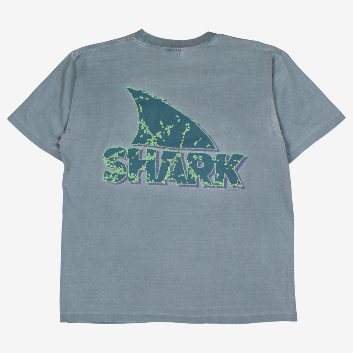 Vintage Free Style T-Shirt L Mens Blue 90s Surf Skater Y2K Retro Single Stitch