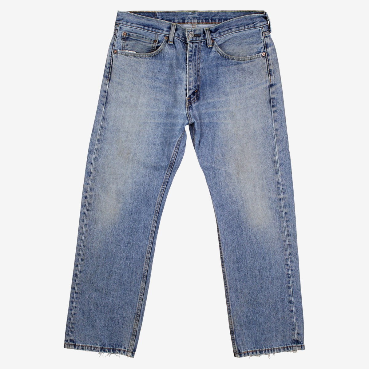 Levis 505 Jeans 34x29 Mens 00s Blue Regular Straight Light Stonewash Denim