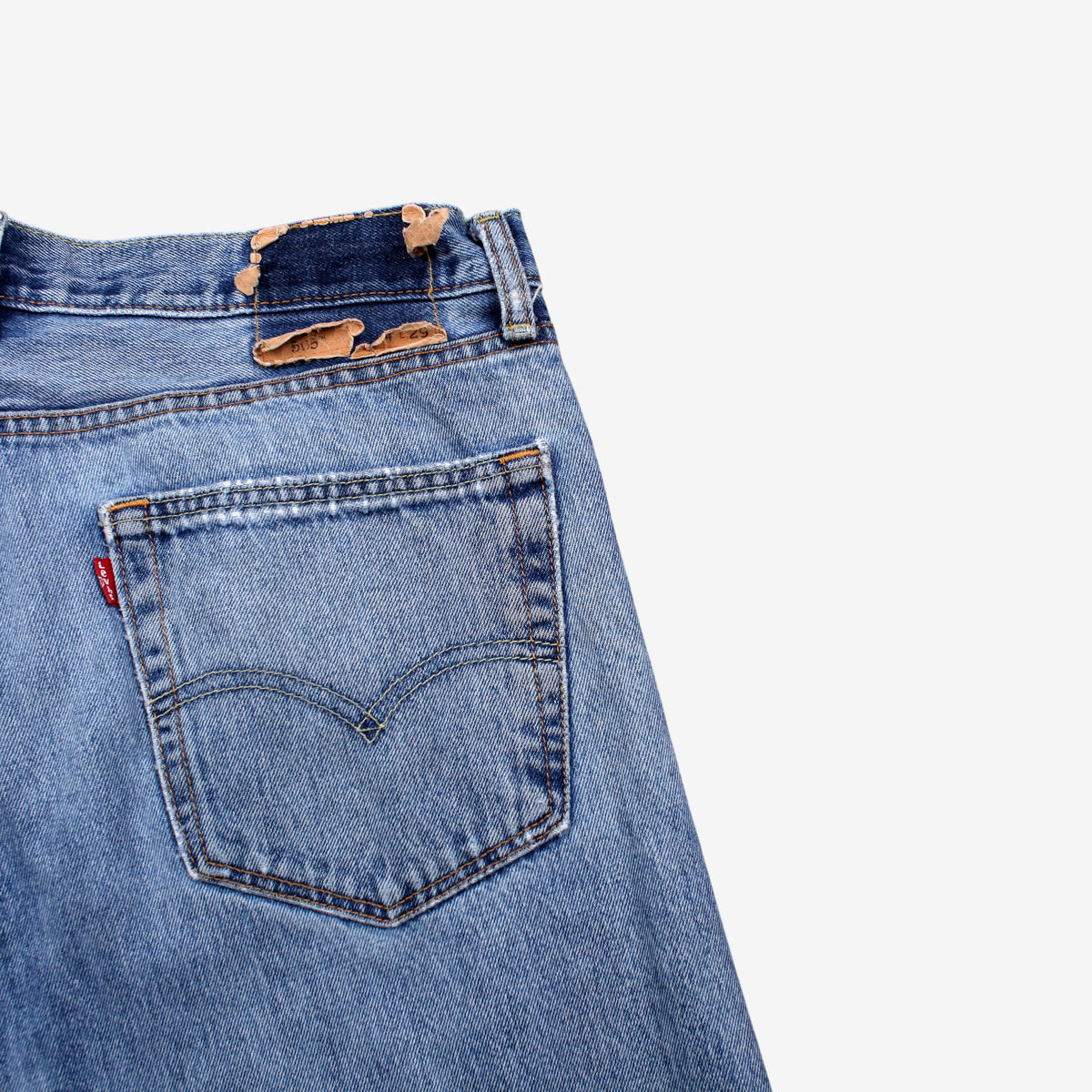 Levis 505 Jeans 34x29 Mens 00s Blue Regular Straight Light Stonewash Denim