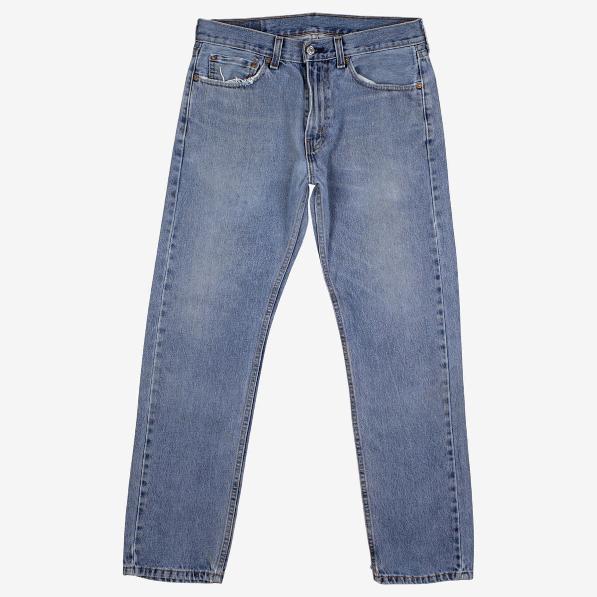Levis 505 Jeans 32x31 Mens 00s Blue Regular Straight Light Stonewash Denim