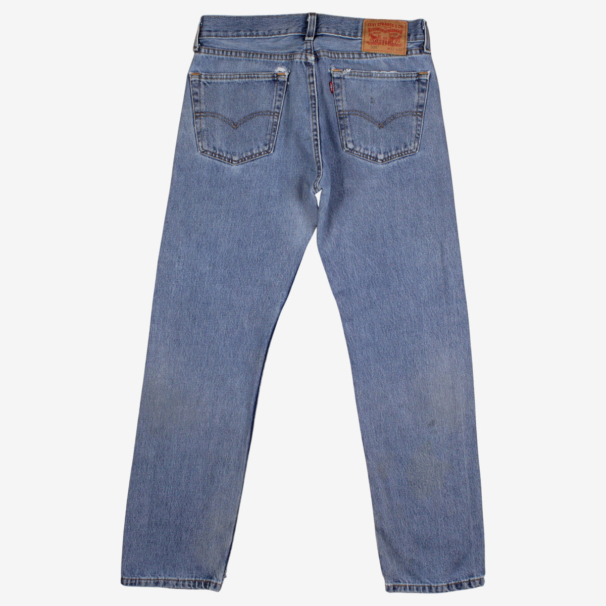 Levis 505 Jeans 32x31 Mens 00s Blue Regular Straight Light Stonewash Denim