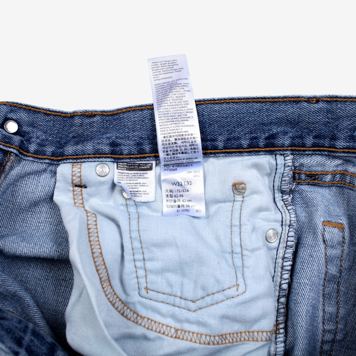 Levis 505 Jeans 32x31 Mens 00s Blue Regular Straight Light Stonewash Denim