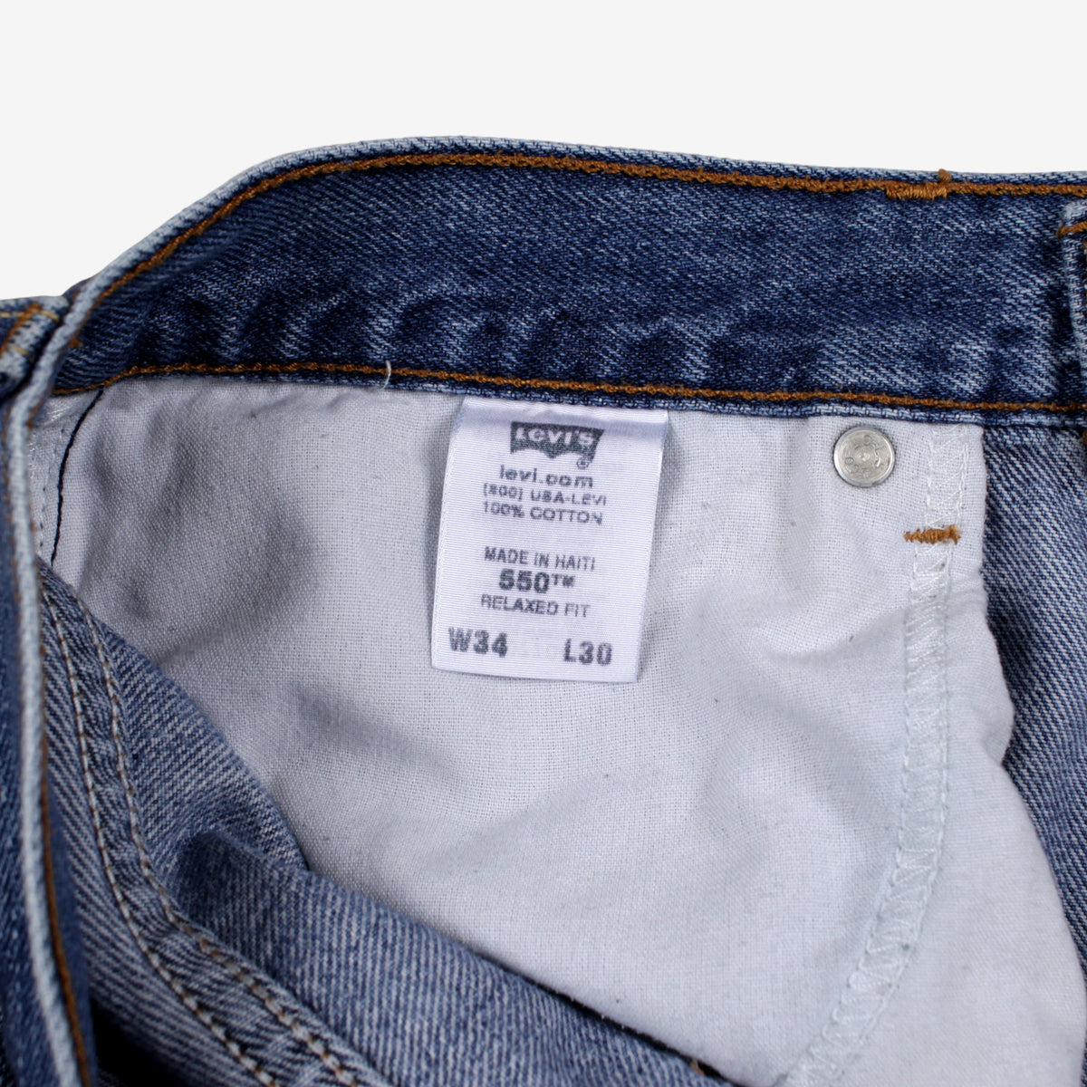 Levis 550 Jeans 32x30 Mens 00s Blue Relaxed Taper Stonewash Denim