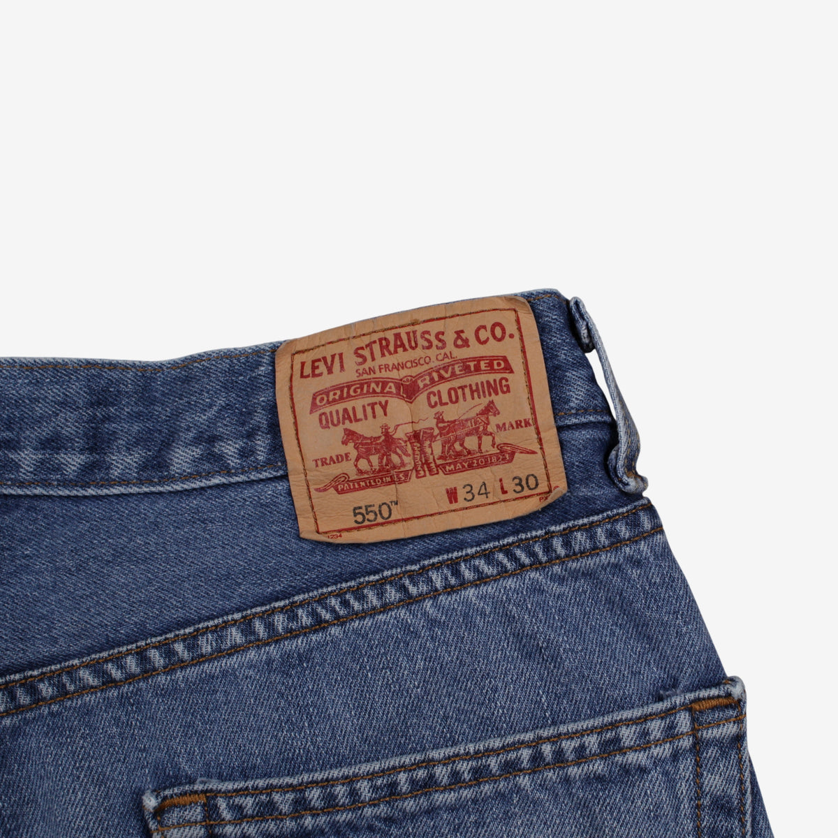 Levis 550 Jeans 32x30 Mens 00s Blue Relaxed Taper Stonewash Denim