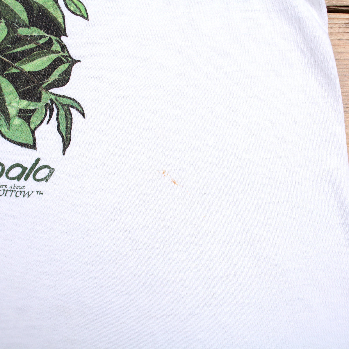 Vintage Oneita T-Shirt L Mens 90s White Graphic Print USA Nature Single Stitch