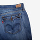 Levis Flare Jeans 36x34 Womens 00s Blue Bootcut Medium Stonewash Embellished Y2K