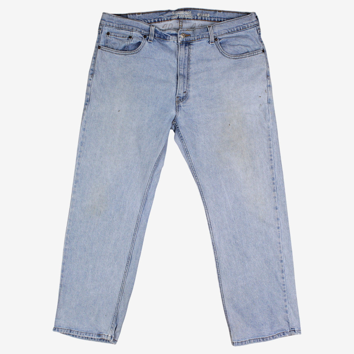 Levis Signature Jeans 40x30 Mens 00s Blue Light Stonewash Straight Denim