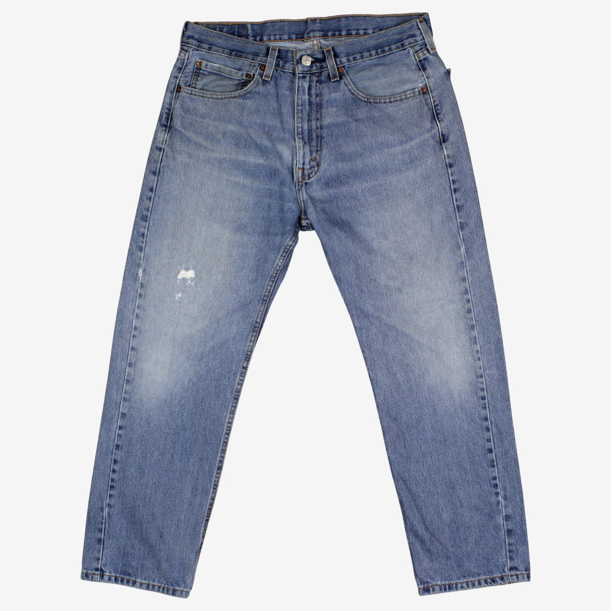 Levis 505 Jeans 34x28 Mens 00s Blue Regular Straight Light Stonewash Denim