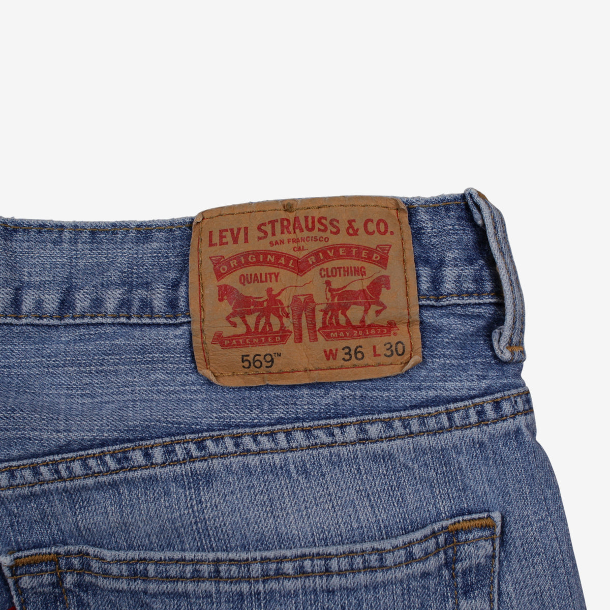 Levis 569 Jeans 36x30 Mens 00s Blue Relaxed Baggy Loose Light Stonewash Denim