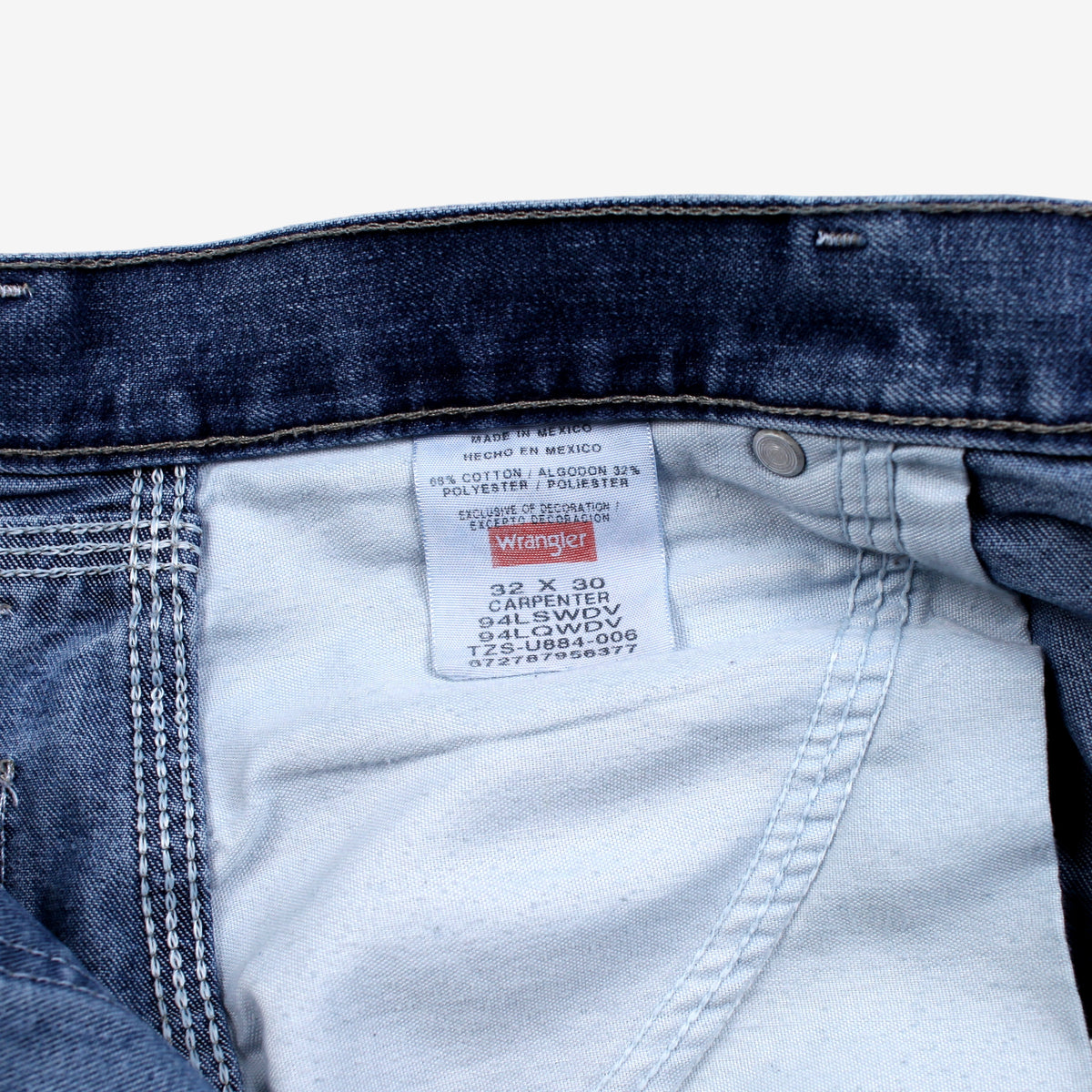 Wrangler Baggy Carpenter Jeans 32x30 Mens 00s Blue Stonewash Utility Denim