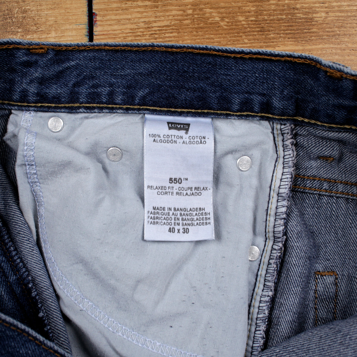 Levis 550 Jeans 40x30 Mens 00s Blue Relaxed Taper Dark Stonewash Denim