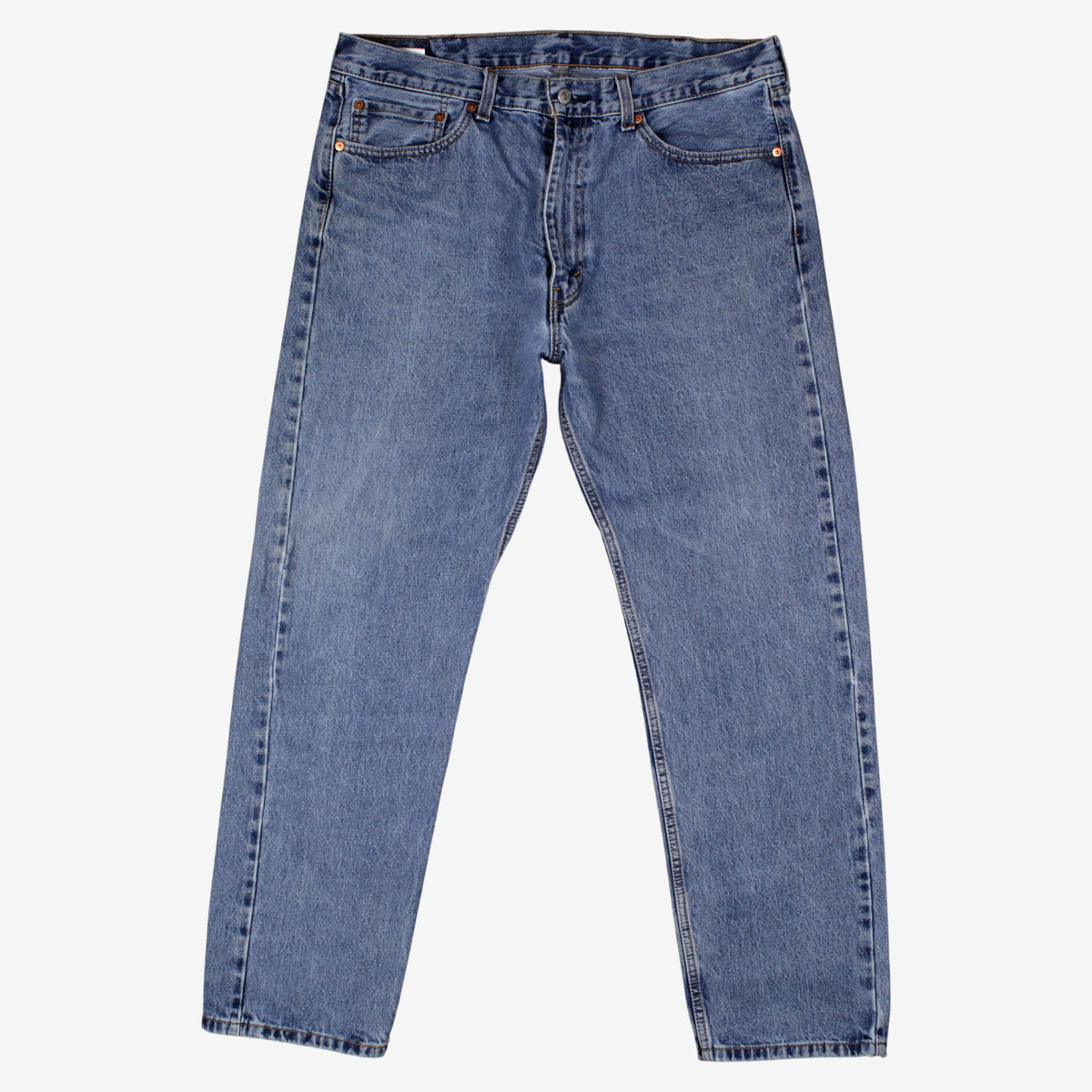 Levis 505 Jeans 38x32 Mens 00s Blue Regular Straight Medium Stonewash Denim