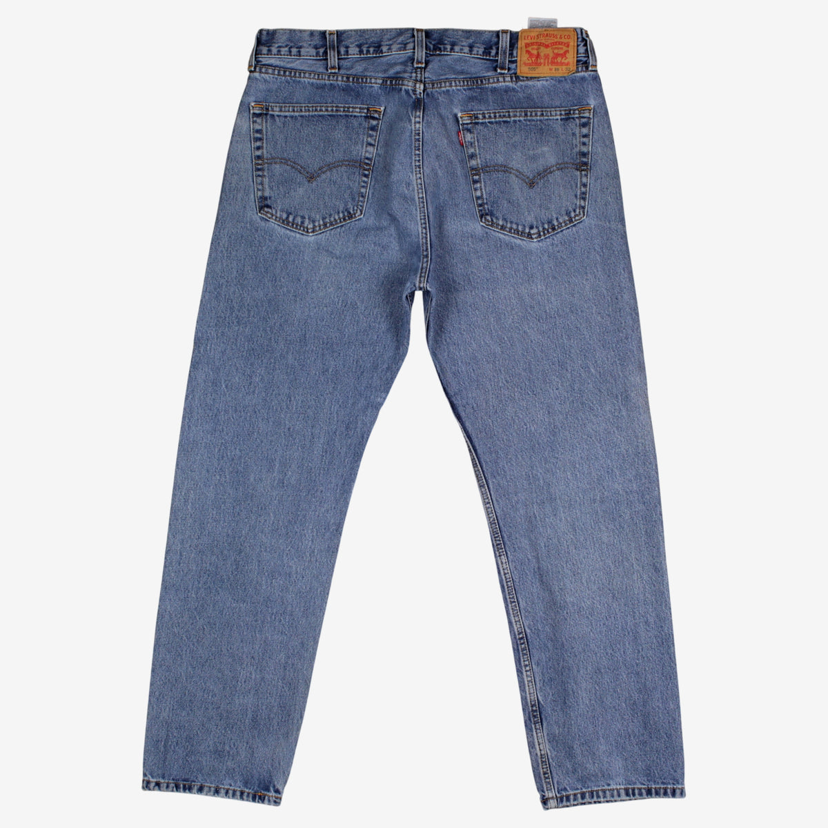 Levis 505 Jeans 38x32 Mens 00s Blue Regular Straight Medium Stonewash Denim