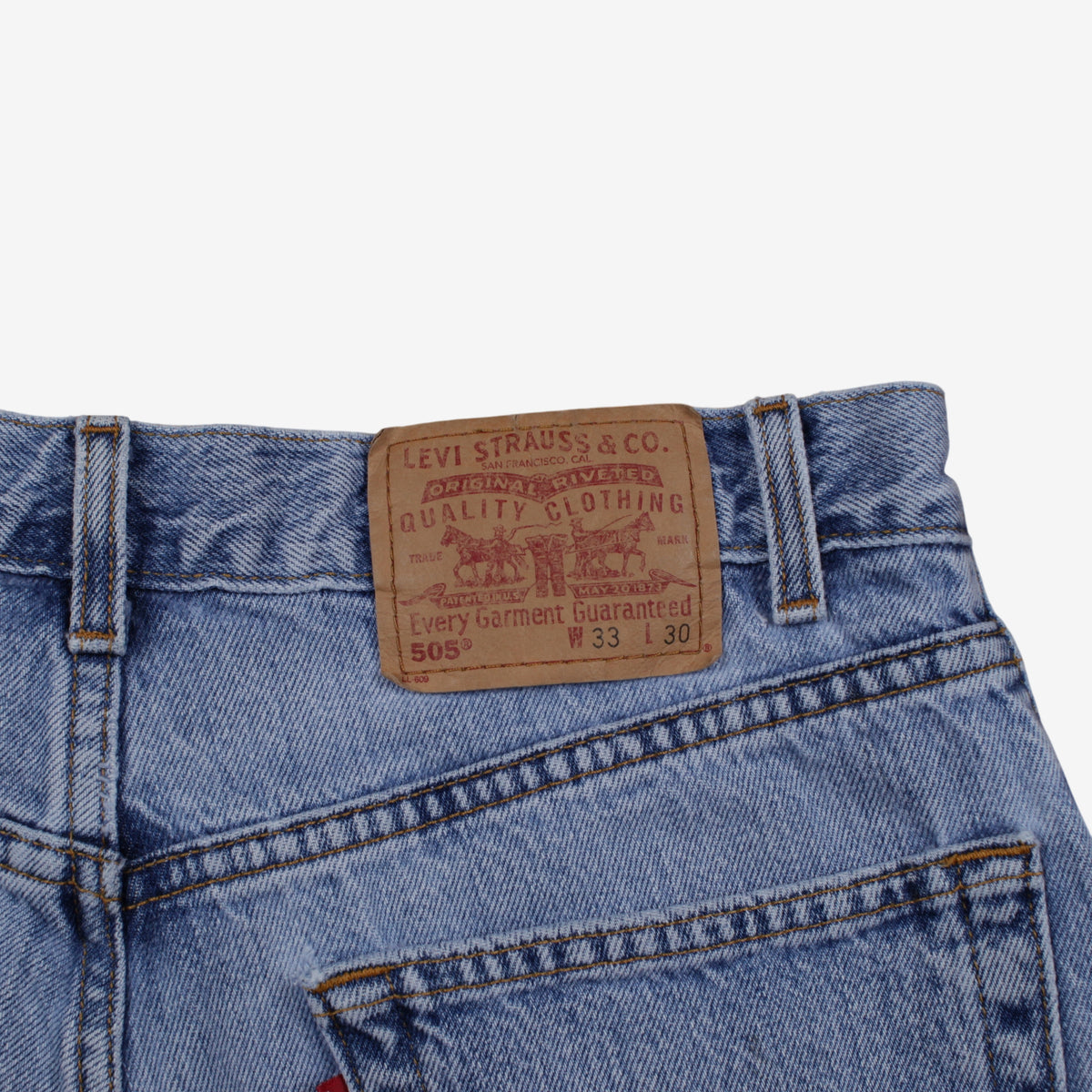 Levis 505 Jeans 32x30 Mens 00s Blue Regular Straight Light Stonewash Denim