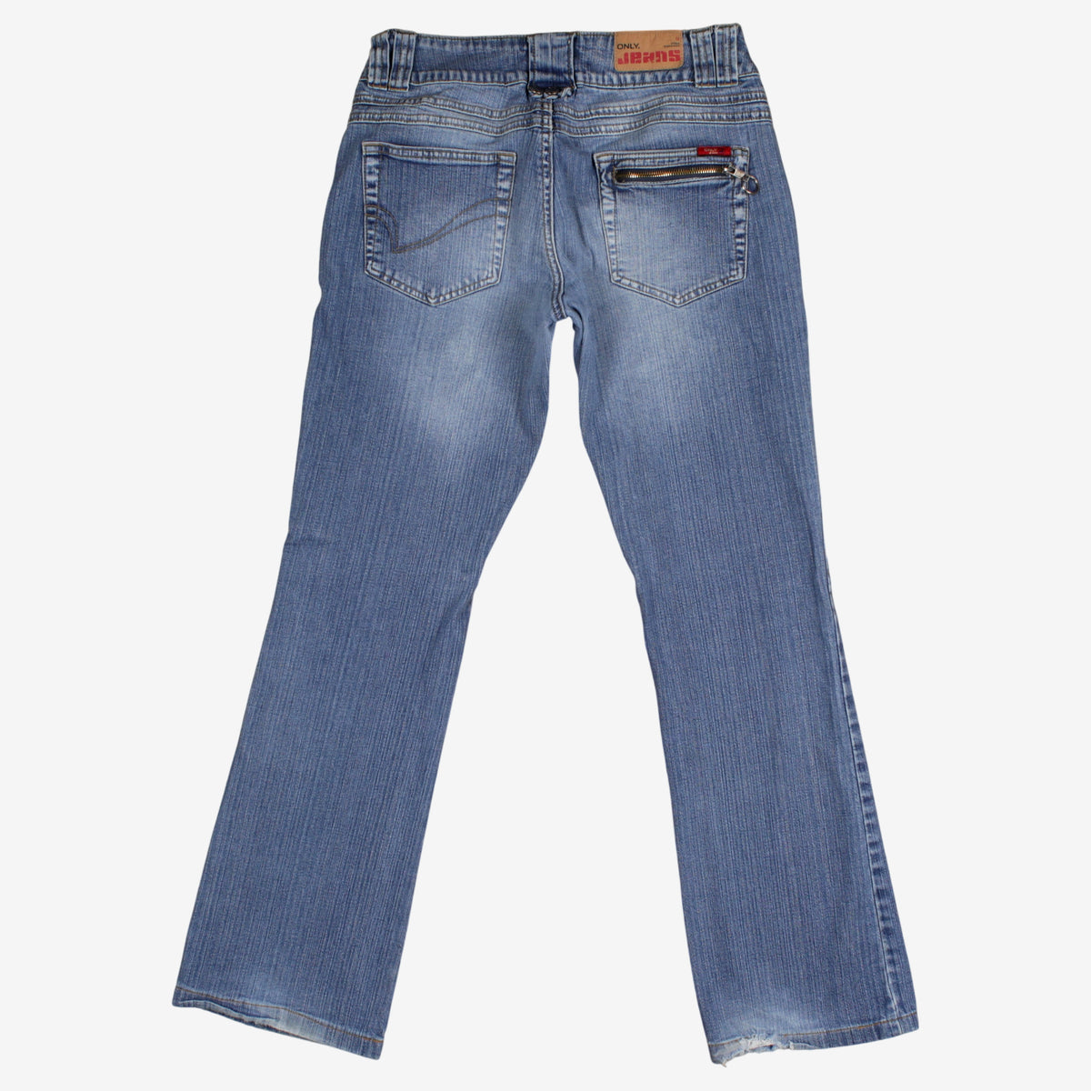 ONLY Y2K Jeans 30x31 Womens 00s Blue Light Stonewash Bootcut Denim